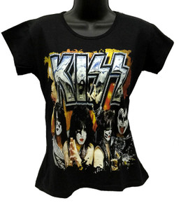 Kiss - Faces One Size Girls T-Shirt
