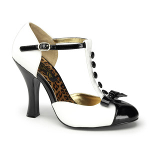  T-Strap D'orsay Pumps with Mini Bow Accent