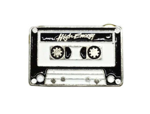 High Energy Cassette 2" Metal Badge Pin