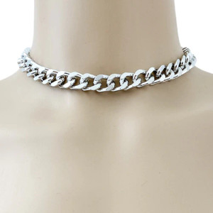 Diamond Cut Chain Choker Collar