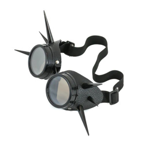 Pleather Dark Lens Goggles with Tall Spikes 