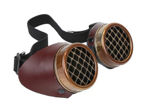 Victorian Style Leather Copper Grill Goggles