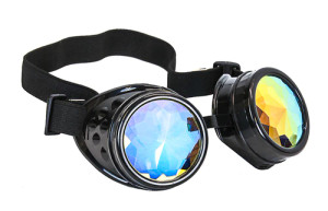 Black Kaleidoscope Goggles with Adjustable Strap