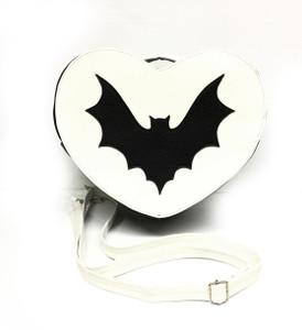 Black and White Bat Handbag w/ Detachable Strap