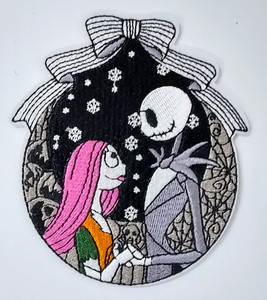 The Nightmare Before Christmas Jack & Sally 4x3.5" Embroidered Patch