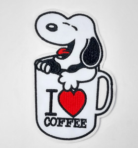 Charly Brown - Snoopy Coffee Mug 2.75x4.5" Embroidered Patch