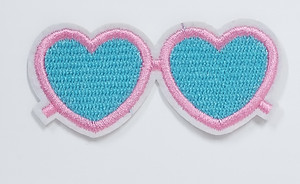 Heart Sunglasses 2.75x1.25" Embroidered Patch