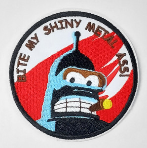Futurama - Bender Bite my Shiny Ass 3.25" Embroidered Patch