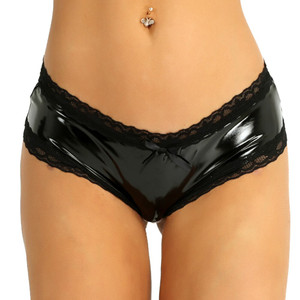 Black Patent Fetish Panty with Bow