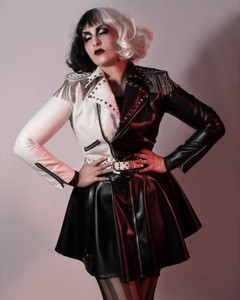 Black & White "Cruella" Vegan Leather Womens Bicolor Jacket