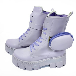 Detachable Ankle Bag Fifi Lilac Combat Sneaker Boots