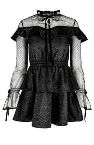 Black Ruffled Zoe Dress with Crescent