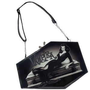 Vampira Skull Kiss Lock Deluxe Coffin Handbag