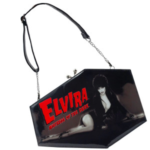 Elvira Skull Kiss Lock Deluxe Coffin Handbag