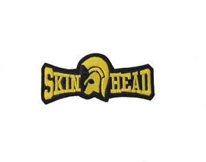 Skinhead Trojan Helmet 4.45x2" Yellow Embroidered Patch