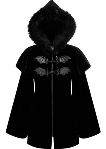 Nightfever Bat Black Duffle Coat w/ Hood