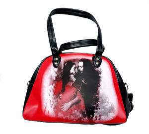 Dracula Red & Black Bowler Handbag 