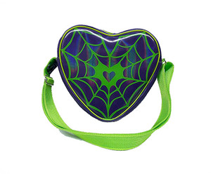 Neon Green Spiderweb Purple Handbag