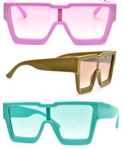 Multicolor Ombre Oversize Sutro Style Color Frame Sunglasses