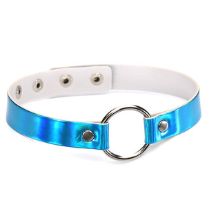 Blue Holographic Choker with O-Ring