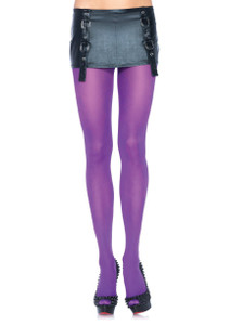 Queen Size Opaque Purple Solid Nylon Spandex Tights