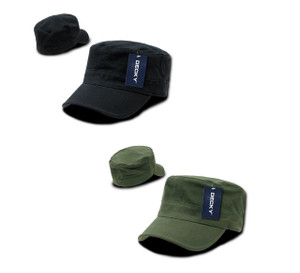 Flex Cadet Military Style Cap - Black
