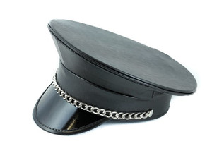 kepi Matte Black Kepi Hat with Chain - Nuclear Waste