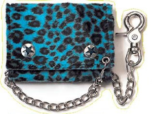 Leopard Print Wallet - Blue