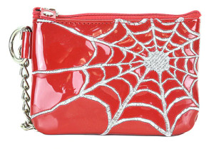 Red Patent Spider Purse Wallet w/ Chain