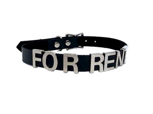 For Rent ID Black Leather Choker