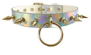 Rainbow Choker with U Ring and Spikes