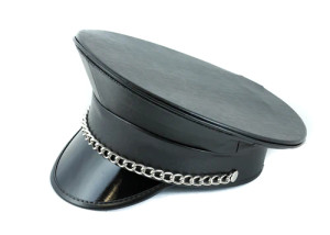 Matte Black Kepi Hat with Chain