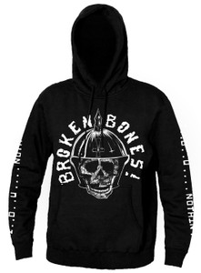 Broken Bones -  Warrior Skull Hooded Sweatshirt