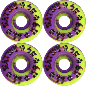 Dogtown Skate Wheels K9 54mm 99a Rally Yellow Purple Swirl