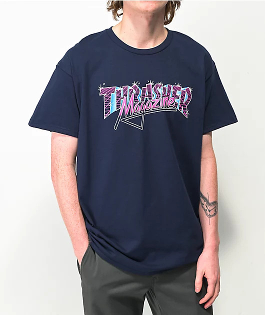 Navy thrasher shirt discount