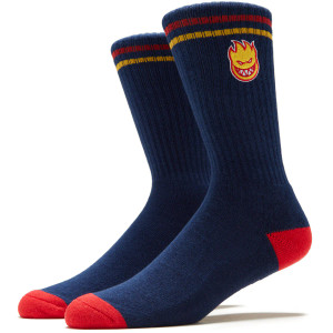 Spitfire Bighead Fill Embroidered Swirl Socks - Navy/Red/Gold