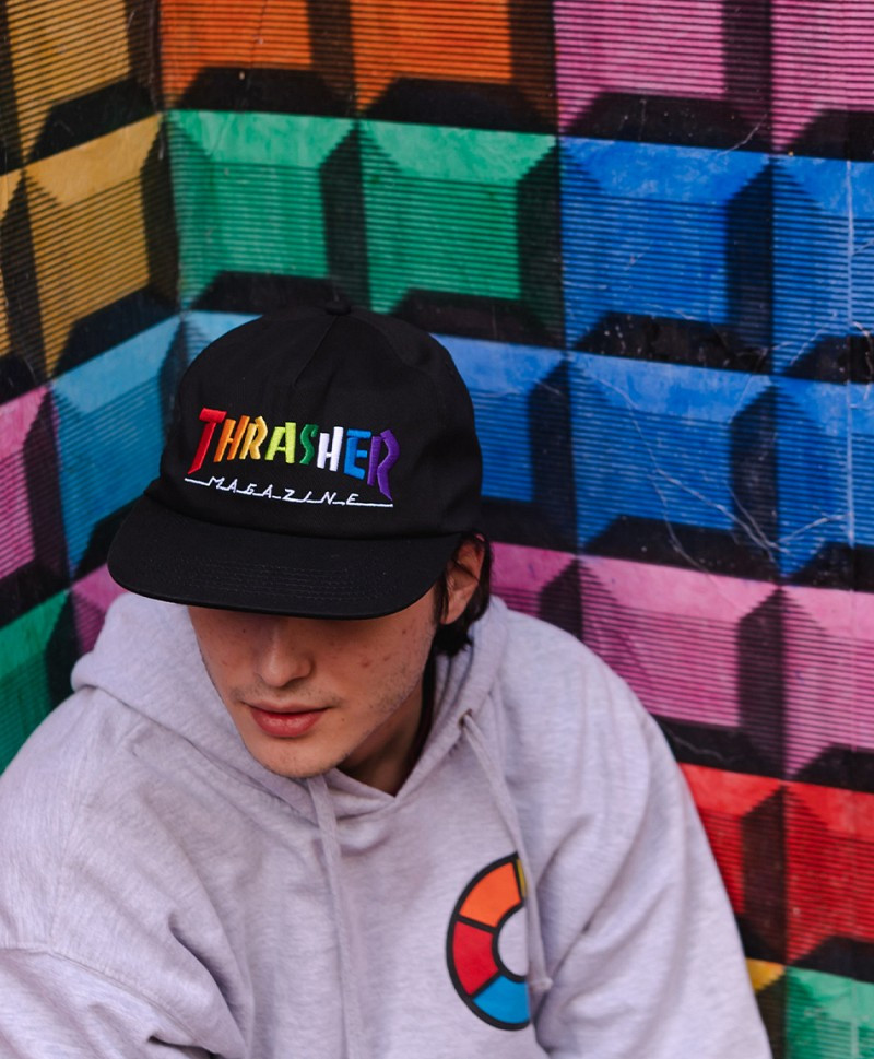 Thrasher Rainbow Mag Snapback Hat Black - Nuclear Waste