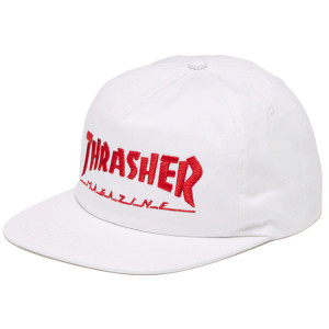 Thrasher Magazine White and Red Snapback Hat