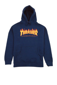 Thrasher Flame Hoodie - Navy