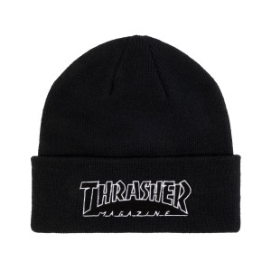 Thrasher Destroy Embroidered Outlined Black Beanie