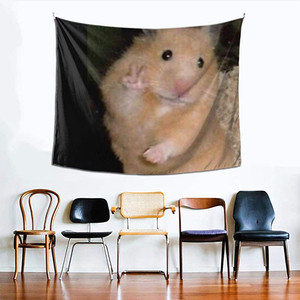 Hamster Peace Sign Scroll Poster Flag