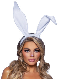 Bendable Velvet Bunny Rabbit Ear Headband - White