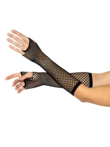 Triangle Net Fingerless Arm Warmer Gloves - Black