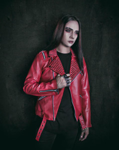 Red Death Vegan Leather Biker Jacket