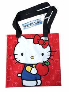Black Heart - Hello Kitty Large Red Tote Bag