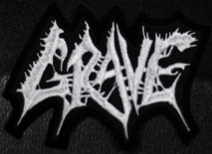 Grave - White Logo 5x3" Embroidered Patch