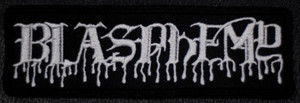 Blasphemy - White Logo 6x2.5" Embroidered Patch