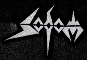 Sodom White Logo 4x2" Embroidered Patch