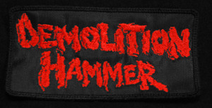 Demolition Hammer Red Logo 4x2" Embroidered Patch