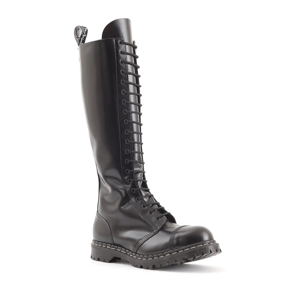 Black Hi Shine 20i Steel Toe Capped Derby Boots